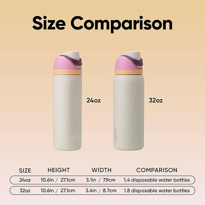 Owala FreeSip Insulated Stainless Steel Water Bottle with Straw, BPA-Free Sports Water Bottle, Great for Travel, 24 Oz, Daybreak