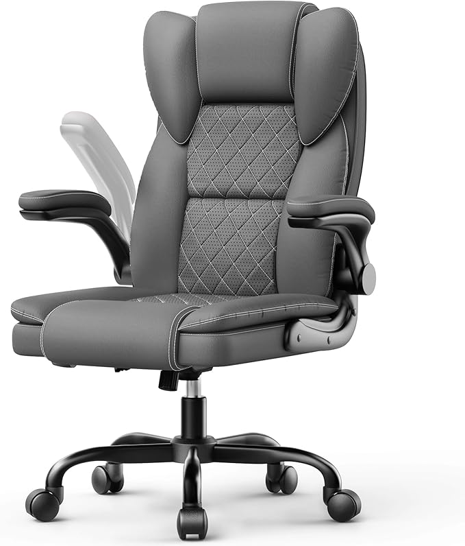 Big and Tall Office Chair Executive Chairs with Adjustable Armrests and Lumbar Support Ergonomic High Back Gaming Chair Computer Chair (Deep Grey, Oversized)
