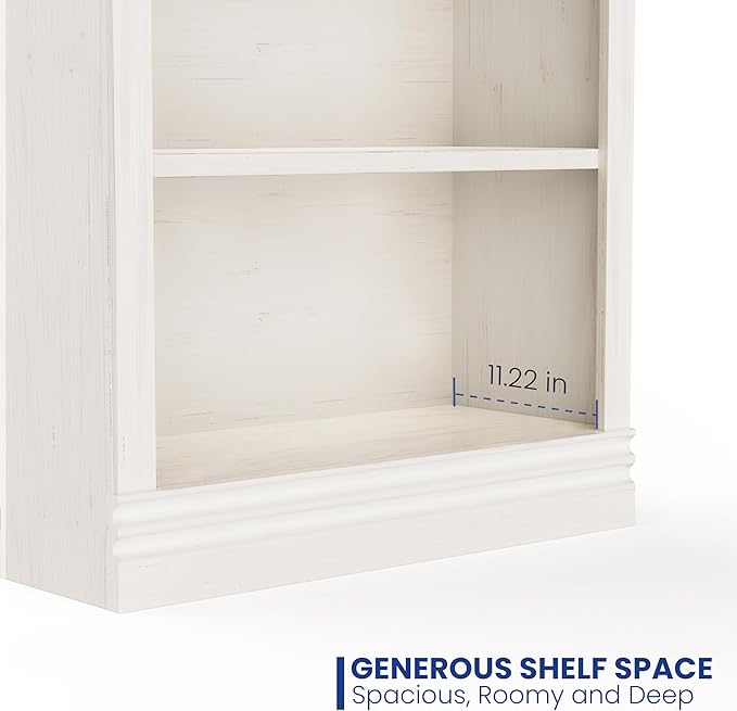 2-Shelf Bookcase, 32" Tall Floor Standing Bookshelf with Adjustable Shelves, Storage & Display Shelf for Living Room, Bedroom, Home Office – Cream White, 31.5" Wide