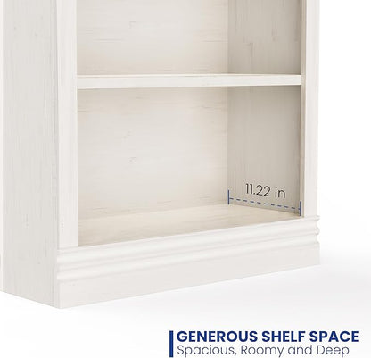 2-Shelf Bookcase, 32" Tall Floor Standing Bookshelf with Adjustable Shelves, Storage & Display Shelf for Living Room, Bedroom, Home Office – Cream White, 31.5" Wide