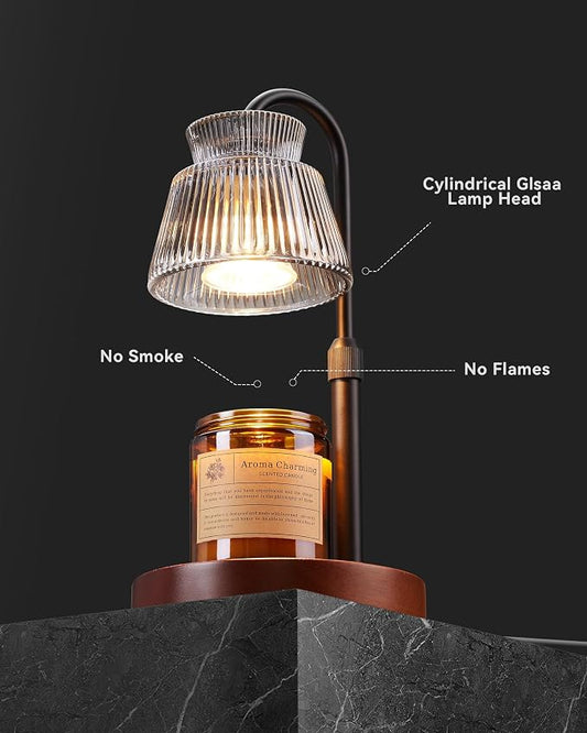 LISUNAR Candle Warmer Lamp with Timer &Dimmable Wax Melt Warmer for Scented Jar Candles, 2 Bulbs,Birthday Gifts for Women House Warming Gifts, Home Decor