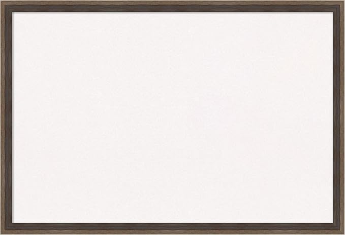 Amanti Art White Cork Board for Wall, 17x25 Vision Board with Brown Wood Frame, Medium Corkboard Office Decor for Home Organization, Modern Contemporary Corkboard Pinboard to display items for home