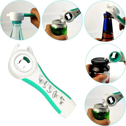 Otstar Jar Opener Bottle Opener and Can opener for Weak Hands,Seniors with Arthritis, Elderly, Jar Lid Opener Gadgets with Rubber Jar Opener Gripper Pad and Corkscrew Opener