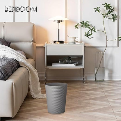 UUJOLY Small Trash Can Wastebasket Garbage Can Container Bins for Bathrooms, Laundry Room, Kitchens, Offices, Kids Rooms, Dorms (Dark Grey, 3 Pack)