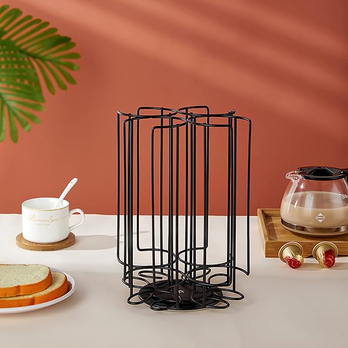 Frcctre Metal Cocktail Capsule Holder Capsules Storage Carousel Organizer, Compatible with Bartesian Cocktail Capsules, Hold Up to 32 Capsule Pods