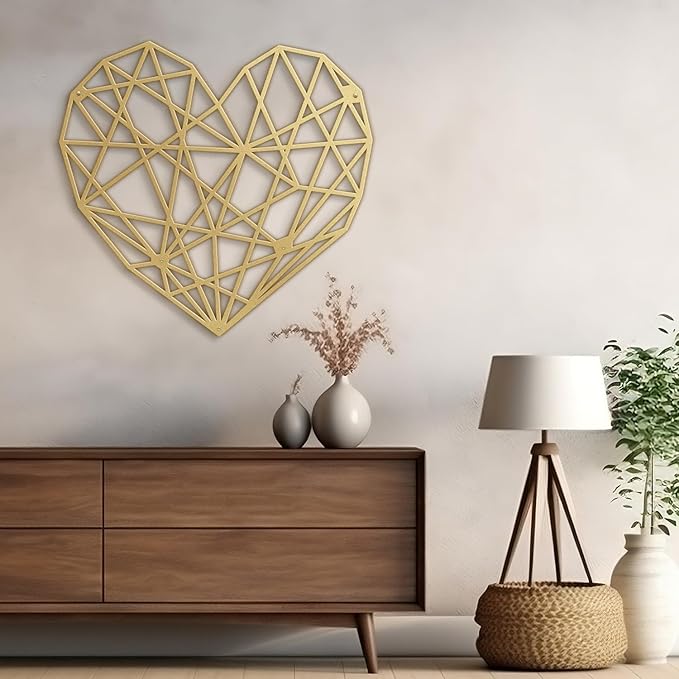 SIGNLEADER Metal Wall Art Decor Eternal Diamond Modern Abstract Wall Sculpture Hangings Home Decoration for Living Room, Bedroom, Bathroom, Kitchen, Outdoor - 12" Gold