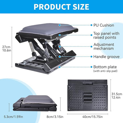 Scalebeard Foot Rest for Under Desk at Work,Height Adjustable Infinite Angle Under Desk Footrest,Ergonomic Foot Stools for Under Office Desk, Height Up to 10.6", Large 15.75" x 12.4" Panel