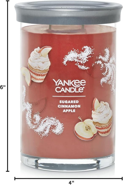 Yankee Candle Large Tumbler Scented Candle with up to 80 Hour Burn Time, Premium Plant Wax Blend for Consistent Burn, 20 oz Tumbler Candle with Room Filling Fragrance, Sugared Cinnamon Apple