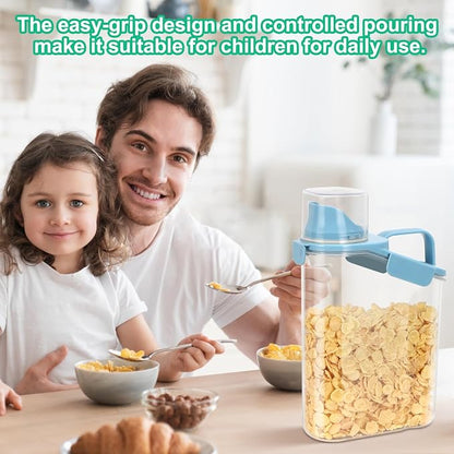 TBMax 2 Pack Rice Container Cereal Storage Container 3.2 Quarts, Kitchen Pantry Dry Food Storage Holder with Easy-Pouring Spout & Handy Cup, Small Pet Dog Cat Food Dispenser for Daily Feeding