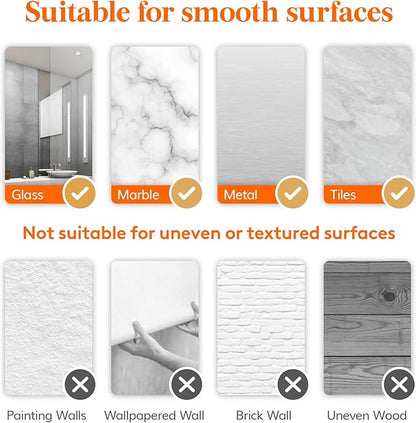 Lifewit Shower Caddy Suction Cup, NO-Drilling Bathroom Organizers and Storage Rack for Inside Shower, Plastic Removable Shower Shelves for Shampoo Strong Vacuum Suction, 31 cm/12 inch Long, 2 Pack
