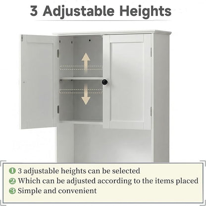 Bathroom Wall Cabinet, White 30" x 24" Wall Mounted Medicine Cabinet, Over Toilet Storage Hanging Cabinet Adjustable Shelves Cupboard with Large Space for Laundry Room, Bedroom, Kitchen, Entryway