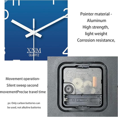 XNM 10 Inch Modern Navy Blue Clock for Office Bedroom Classic Wall Clock Battery Operated Minimalist Silent Wall Clock