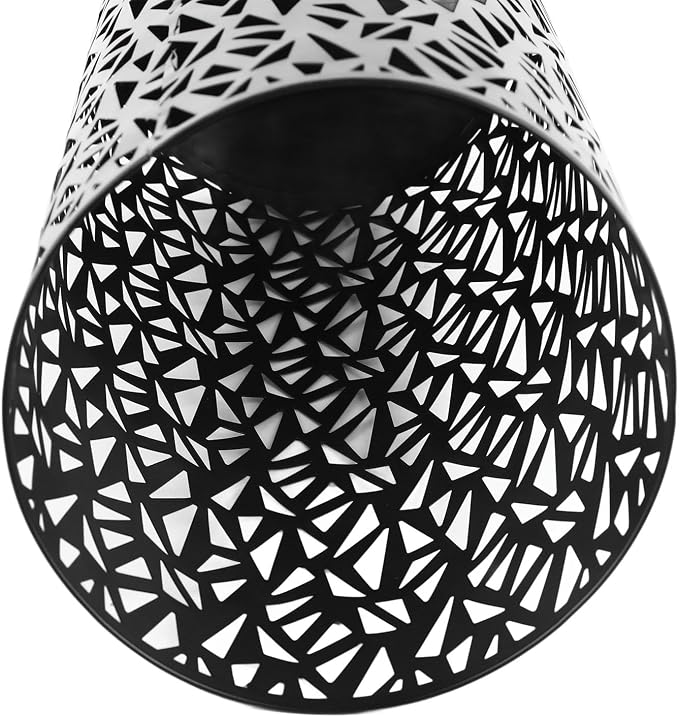 Metal Round Umbrella Stand Rack,Umbrella Holder Organizer Bin Hollowed Freestanding Canes Walking Sticks Holder for Entryway Home Hotel Office Decor (L)