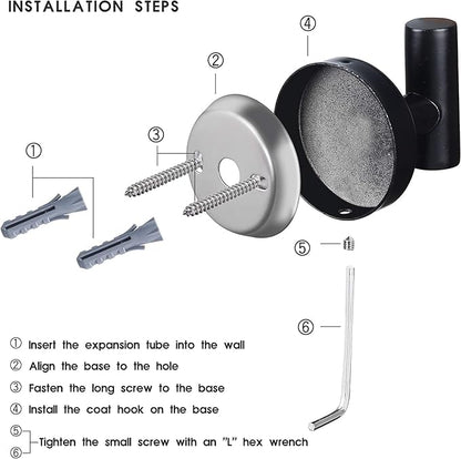 Bathroom Robe Towel Hooks Coat Matte Black Wall Hook Stainless Steel Heavy Duty Door Hanger Towel Robe Clothes Cabinet Closet Sponges Hook for Bathroom Bedroom Kitchen Hotel Pool 16 Packs