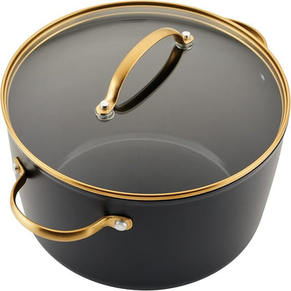 Farberware Forged Induction Ceramic Nonstick Cookware Set, 12-Piece, Black Pots & Pans
