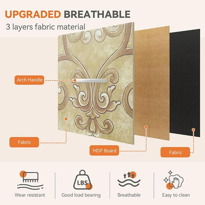 Sweetcrispy 4 Drawer Fabric Dresser Storage Tower Nightstand Chest | Small bedroom dresser and nightstand with sturdy frame,Perfect for closet,entryway,dorm,Easy assembly,Floral Painted