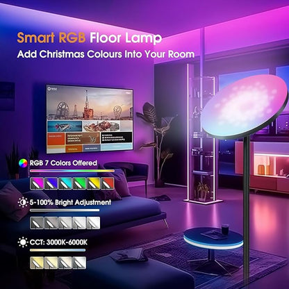 30W/2600LM Bright Floor Lamp with Remote Control, RGB Color Changing Torchiere Floor Lamp, Stepless Adjust Color Temperatures and Brightness for Bedroom and Play Room