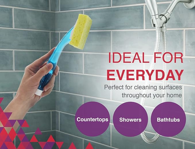 Arrow Dish Sponge w/Soap Dispenser Handle - Fillable Dish Wand for Quick, Convenient Cleaning - Easy to Refill - Built-In Scrubber for Dishes & Pans