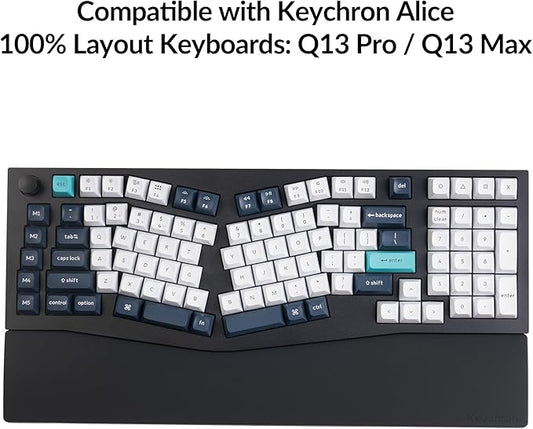 Keychron Black Silicone Wrist & Palm Rest, 17.56" for 100% Alice Layout Mechanical Keyboards (Q13 Max / Q13 Pro) – Full Honeycomb Anti-Slip Base, Smooth and Soft Typing Support