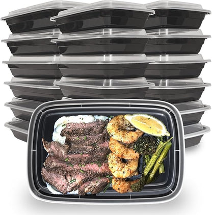 24 oz 150 Pack Meal Prep Containers BPA Free Leakproof Stackable Food Storage Containers with Lids, Microwave & Dishwasher Freezer Safe Reusable To Go Containers Bento Box Style Take Out Clear Plastic