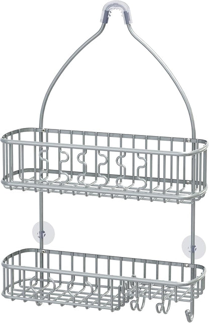 Simple Houseware Bathroom Hanging Shower Head Caddy Organizer, Silver (26 x 16 x 5.5 inches)