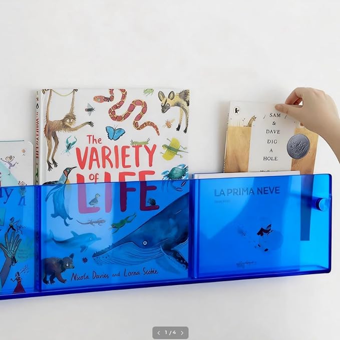ROYALITA 2-Pack Acrylic Magazine Holder Brochure Holder, 36" Record Holder Magazine Rack, Fashion Hanging Bookshelf Literature Storage Rack for Waiting Room, Living Room, Office
