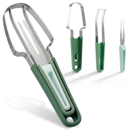 3-in-1 Watermelon Slicer Tool — Stainless Steel Portable, Mess-Free Multi-Use Kitchen Gadget for Summer Picnic, BBQ, Pool Party, Family Hosting, Hostess Gift Idea — Watermelon Cutter Slicer Tool Kit