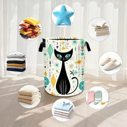 Cat Laundry Basket Waterproof Laundry Hamper Foldable Laundry Bag with Handles for Bedroom, Bathroom, Office, Clothes Storage
