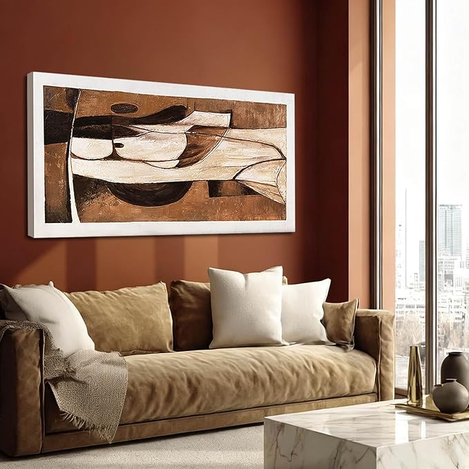 LEVERUP Modern Abstract Wall Art Gold Canvas Wall Artwork Dark Wall Decor for Bedroom Kitchen Office 20×40 Inch Posters for Room Aesthetic