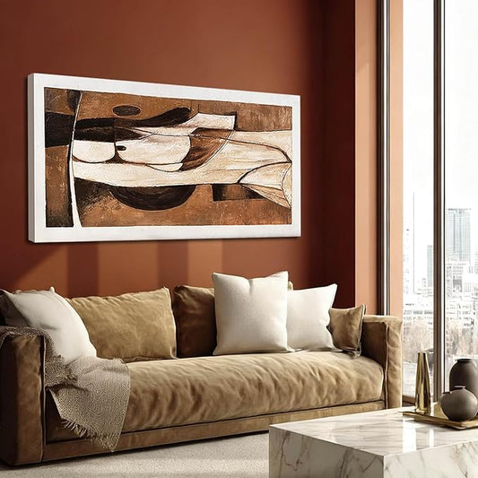LEVERUP Modern Abstract Wall Art Gold Canvas Wall Artwork Dark Wall Decor for Bedroom Kitchen Office 20×40 Inch Posters for Room Aesthetic