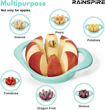 Rainspire Apple Cutter 8 Slices, 8 Blade Apple Slicer and Corer, Apple Corer Tool with Stainless Steel Blades, Super Sharp Fruit Cutter Fruit Slicer, Mint Green