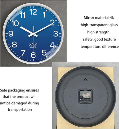 XNM 2 Pack Navy Blue Classic Wall Clock 8 Inch Small Minimalist Wall Clocks Battery Operated Modern Decorative Wall Clock for Living Room Bedroom Kitchen Silent Non Ticking