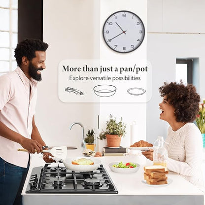 19 Pcs Pots and Pans Set Non Stick Ceramic Cookware Set with Removable Handles, Non Toxic Induction Kitchen Cookware Sets RV Cookware,Dishwasher/Oven Safe PFAS/PTFE/PFOA Free Cream White