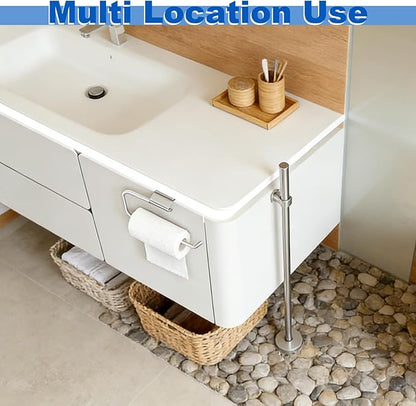 2PCS 12.4 Inch Cabinet Door Paper Towel Holder, Under Sink Mount Paper Towel Rack Organizer for Kitchen Bathroom Laundry Room Camper, Tissue Storage
