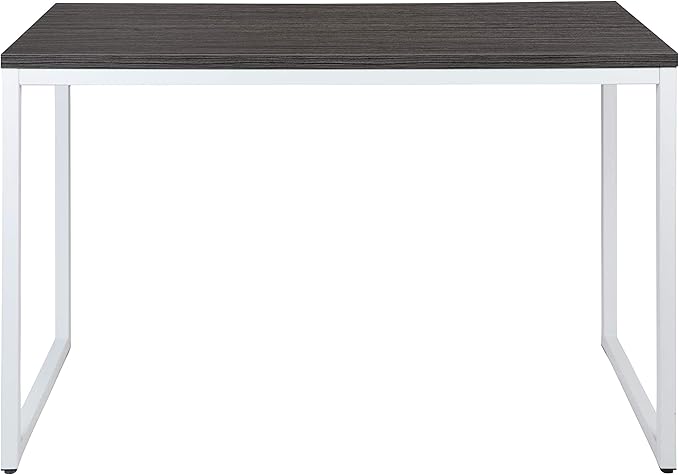 EMMA + OLIVER Industrial Modern Desk-47"L Commercial Grade Home Office Desk-Rustic Gray/White