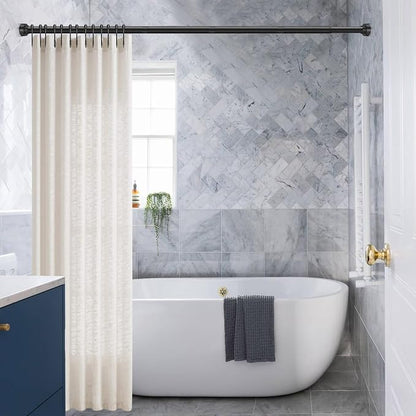 YNL Shower Curtain Rod 34-96 Inches(2.8-8ft), Adjustable Shower Rod No Drilling, Non-Slip, Never Rust, Stainless Steel, Suitable for Bathroom Window, Matte Black