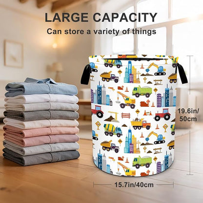 Truck Laundry Basket Waterproof Laundry Hamper Foldable Laundry Bag with Handles for Bedroom, Bathroom, Office, Clothes Storage