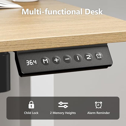 Electric Standing Desk 40 x 24 Inches, Height Adjustable Sit Stand Home Office Computer Desk with Memory Presets,Wood Color