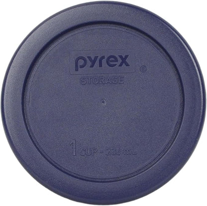 Pyrex (2) 7202-PC 1-Cup, (2) 7200-PC 2-Cup, & (2) 7201-PC 4-Cup Blue Food Storage Replacement Lids - Made in USA