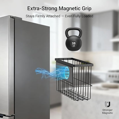 1-Pack Magnetic Laundry Basket, Dryer Ball Holder Lint Bin for Laundry Room | Magnetic Metal Laundry Storage