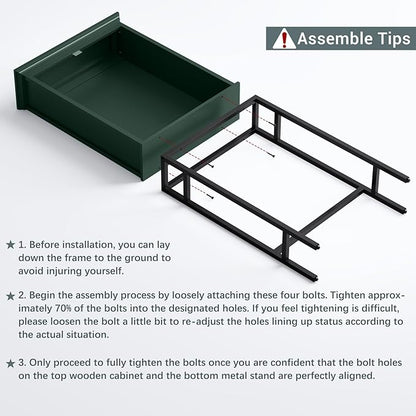 Over The Toilet Storage Cabinet, Over Toilet Storage, Above The Toilet Cabinet with Inner Adjustable Shelf and Open Storage, Forest Green