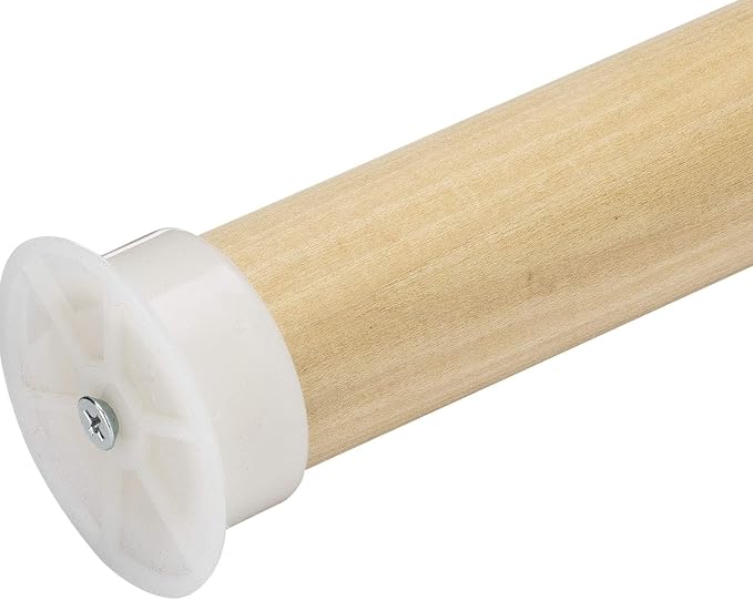 Closet Rod for Hanging Clothes, 6 FT Wood Closet Pole, 1-3/8" Thick Heavy Duty Closet Rod with Plastic Brackets & Screws, Natural Clothes Hanging Rod for Closet Organization, Made in USA