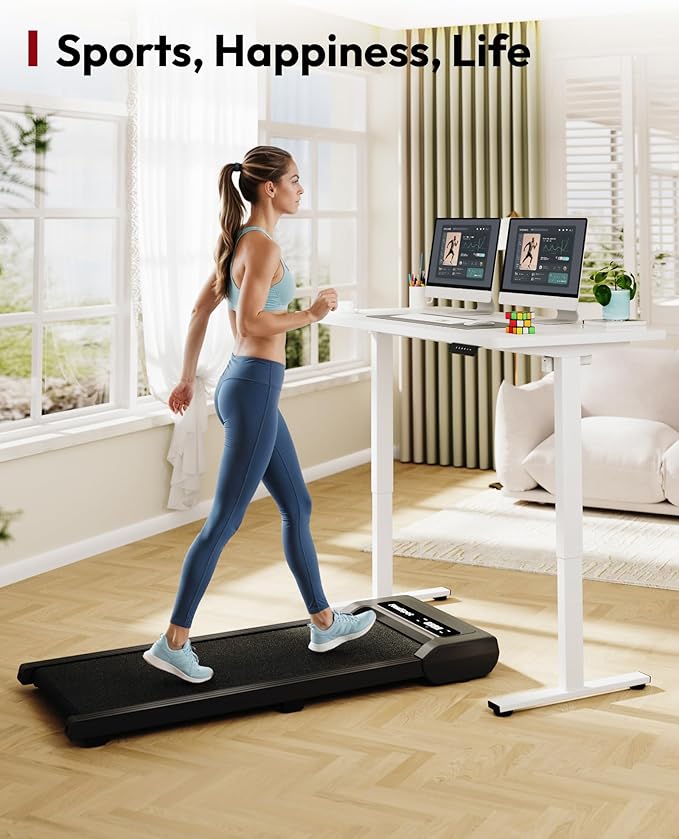 SANODESK Electric Standing Desk 40 x 24 Inches Whole-Piece Desktop Height Adjustable Stand Up Desk w/6-Button Controller Ergonomic Computer Desk for Home Office, White Frame + White Tabletop