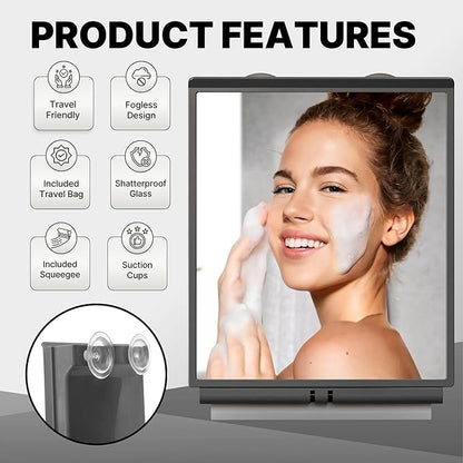 ToiletTree Products Fogless Shower Bathroom Mirror with Squeegee and Travel Bag