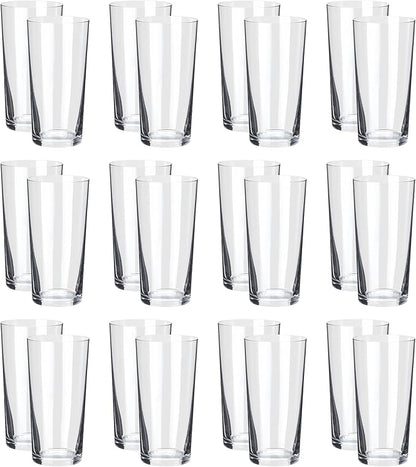 Amazon Basics Admiral Cooler Borosilicate Glass Cup, 14.7 oz, Microwave-Safe, Commercial-grade, 24-Pack, Transparent