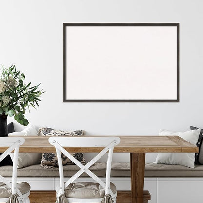 Amanti Art White Cork Board for Wall, 25x37 Vision Board with Brown Wood Frame, Large Corkboard Office Decor for Home Organization, Casual Corkboard Pinboard to display items for home organization