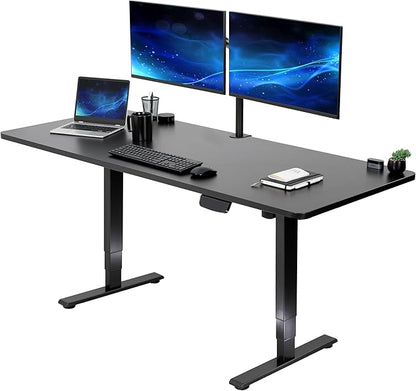 VIVO Electric 71 x 30 in Standing Desk, Touch Screen Adjustment, 220 lb Frame Support, 2E Series, Black Top Black Frame, DESK-KIT-2E71B