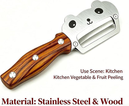 Cute Panda Vegetable Peeler, Sharp Stainless Steel Fruit Peeler with Ergonomic PP Handle, Potato Peeler for Apple, Carrot, Cucumber, Funny Kitchen Gadget for Home Cooking