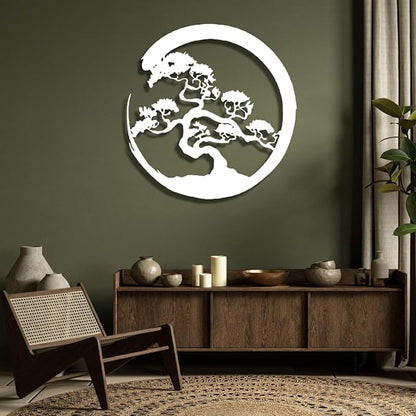 Yemwot Metal Tree of Life Wall Decor, Circle of Life Metal Tree Wall Art, Branch Art, Spiritual Decor, Modern Sculpture Decoration, Living Room Bedroom Decoration (Black-Tree 3, 28"x 29"| 71x76cm)