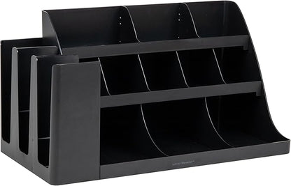 Mind Reader Cup and Condiment Station, Countertop Organizer, Coffee Bar, Kitchen, Stirrers, Black